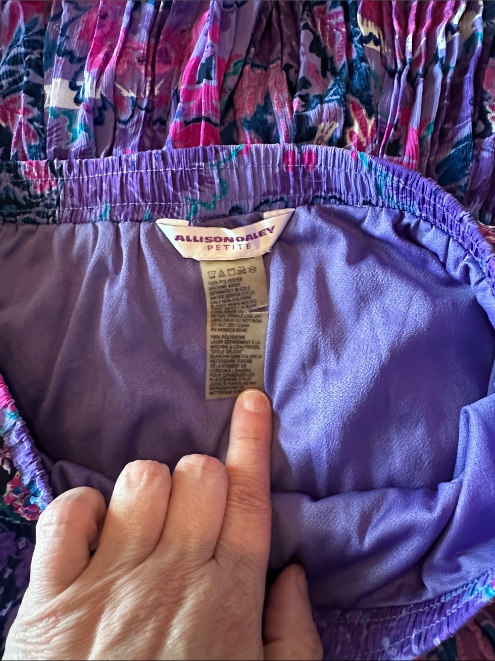 Allison Daley Petites Purple Multicolored Printed Pleated Midi Skirt Small - Picture 2 of 4